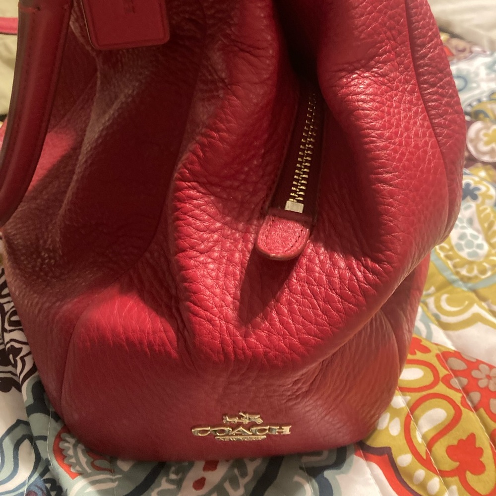 Red Coach bag and wallet.